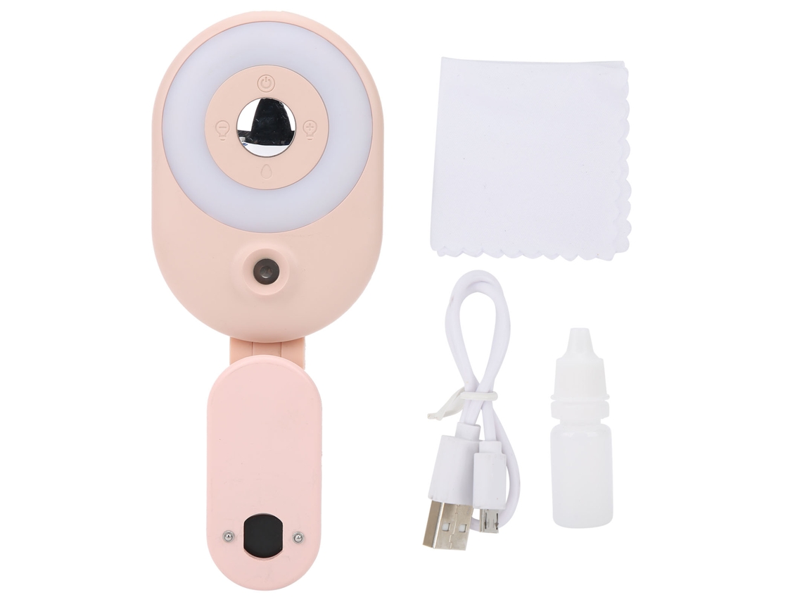 Mini umidificador com luz suave e dimerizável para videoconferências e transmissões ao vivo em celulares (rosa) LAXISCREED