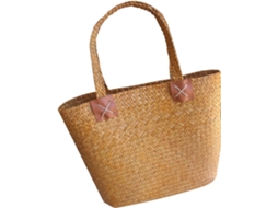 Bolsa de Praia Junco Marinho, Tecida À Mão, Leve e em Estilo Campestre, com Cesto CHABERLU