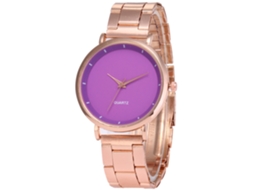 Relógio de pulso feminino Classic Lover, analógico, de quartzo, com pulseira de aço (roxo)