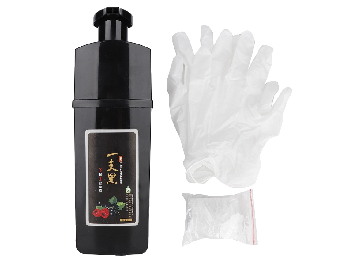 Creme De Tinta Para Cabelo Preto 500ml - Corante Natural, Sem Irritação, Fácil De Usar