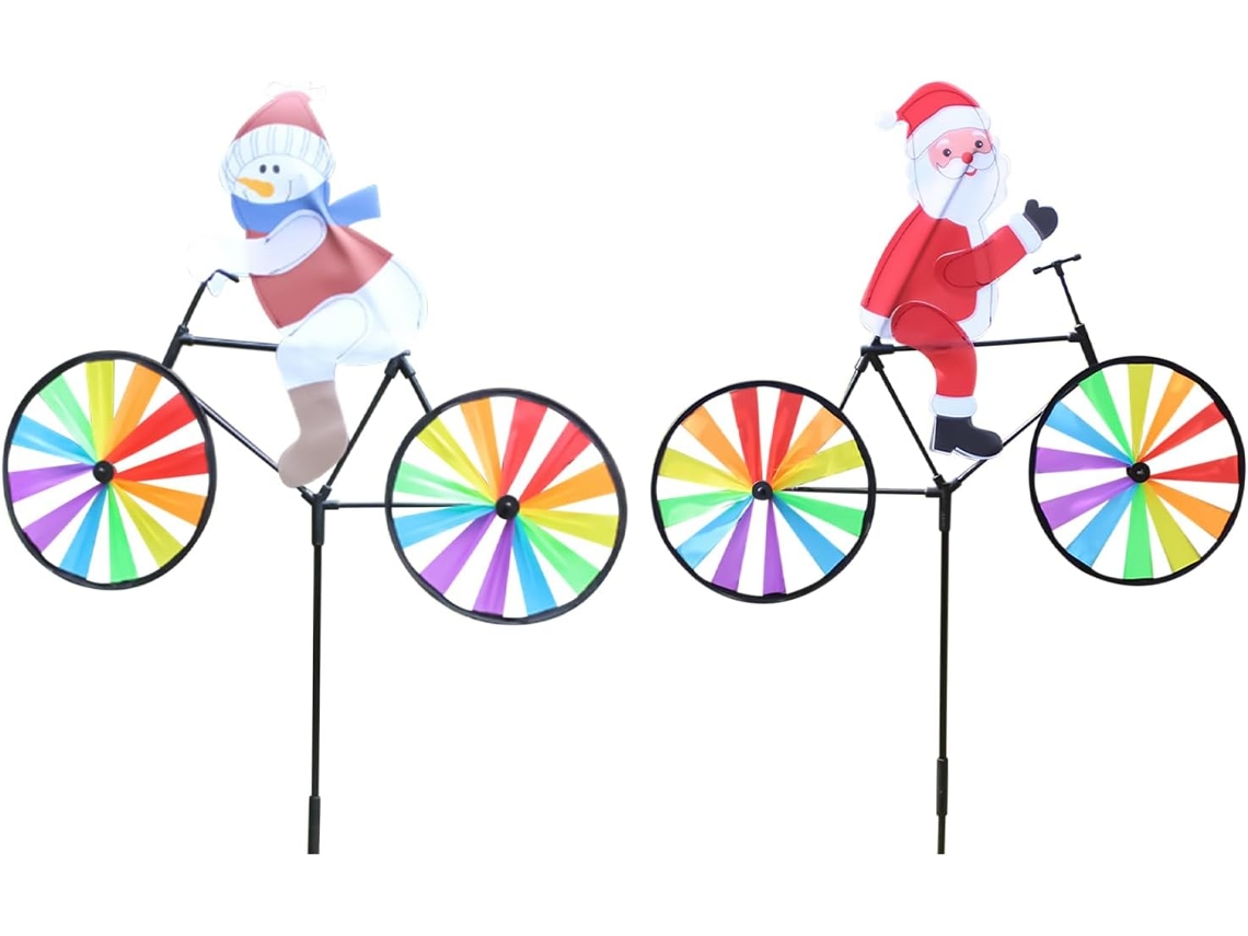 Decoração de Natal com Cataventos 2 Cataventos Impermeáveis para Exterior, com Estacas para Fixação no Solo, para CHABERLU