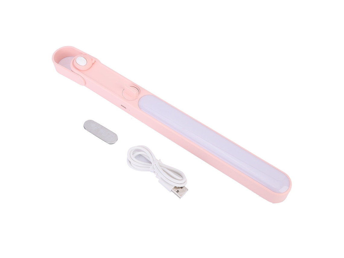 Lâmpada led portátil de armário com sucção magnética carregamento usb rosa 5w S/MARCA