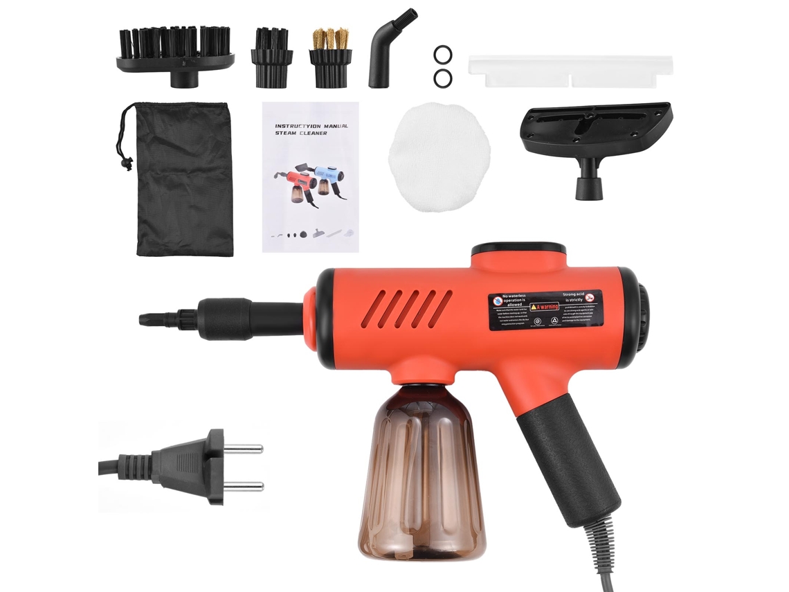 Limpador de Vapor Portátil 10s Aquecimento Rápido 3 Níveis de Temperatura com 600ml Tanque 7 Acessórios para Casa e Carro