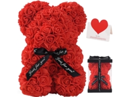 Ursinho de Pelúcia Floral Artesanal com Caixa e Cartão, Presente Romântico para Mãe, Esposa Namorada, Ideal Dia Dos Namorados Aniversários STELASPLEN