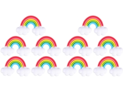 Conjunto De 10 Ímãs Geladeira Em Pvc E Borracha Com Estampa Arco Íris Para Decoração