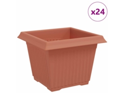 Conjunto 24 Vaso Moderno Vidaxl Vermelho Plástico (23 X 23 X 17,5 Cm)