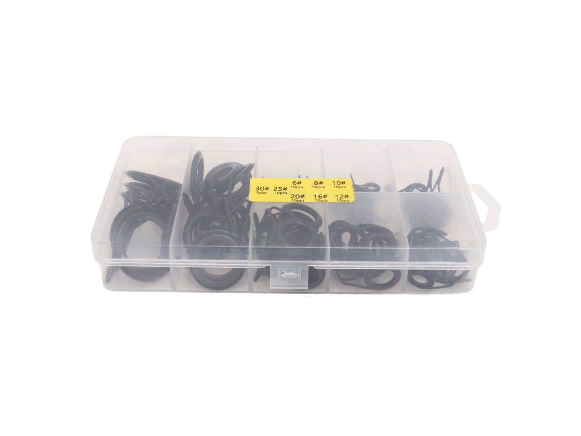 Conjunto 75 Anéis Guia Vara Pesca Lure Aço Inox Cerâmica