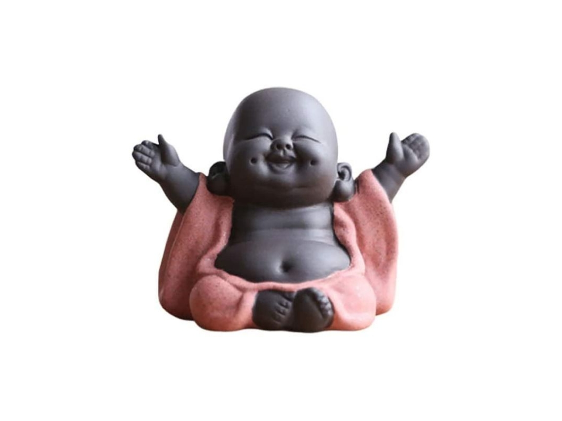 2026 estatua Del Buda Maitreya Sonriente En Cerámica, Escultura Ornamental para La Hora Del Té, Buda Miniatura Decorativo