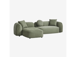 Sklum Sofá Modular Chaise Longue Esquerdo De 2 Peças Em Chenille Coco Poliéster                       Chenille Verde Sálvia