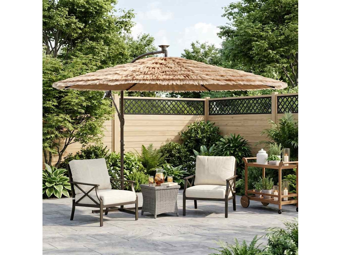 Vidaxl Guarda-sol De Jardim Com Poste De Aço 269x269x235 Cm Castanho