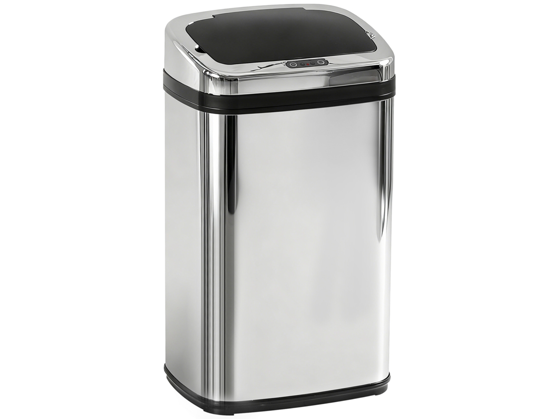 Lixeira Automática de Cozinha de Aço Inox 30l com sensor de movimento e tampa (33x25x58cm) Prata | S/MARCA