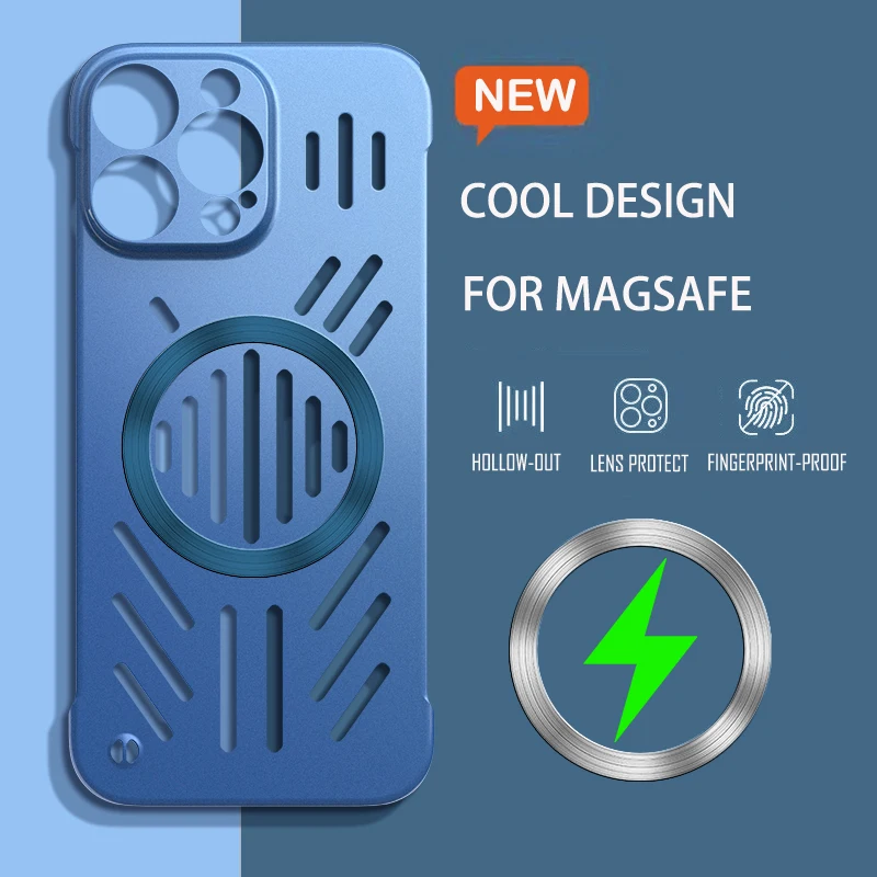 Capa Magnética Para Iphone 12 Com Dissipação De Calor, Carregamento Sem Fio E Estrutura Rígida Em Policarbonato.