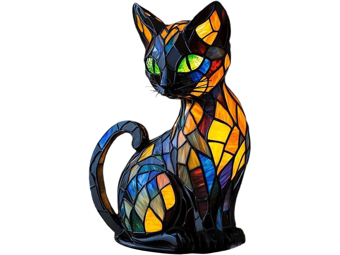 Lâmpada de Vitral Animal Resina Luz Noturna Led 17x10x17cm ZYBLSSBB