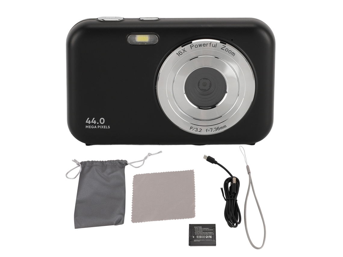 Câmera Digital Compacta Para Viagens, 1080p 44mp, Zoom Óptico De 16x, Tela De 2, 4 Polegadas.