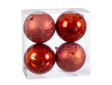 Bolas de Natal Cobre Plástico 10 x 10 x 10 cm (4 Unidades)