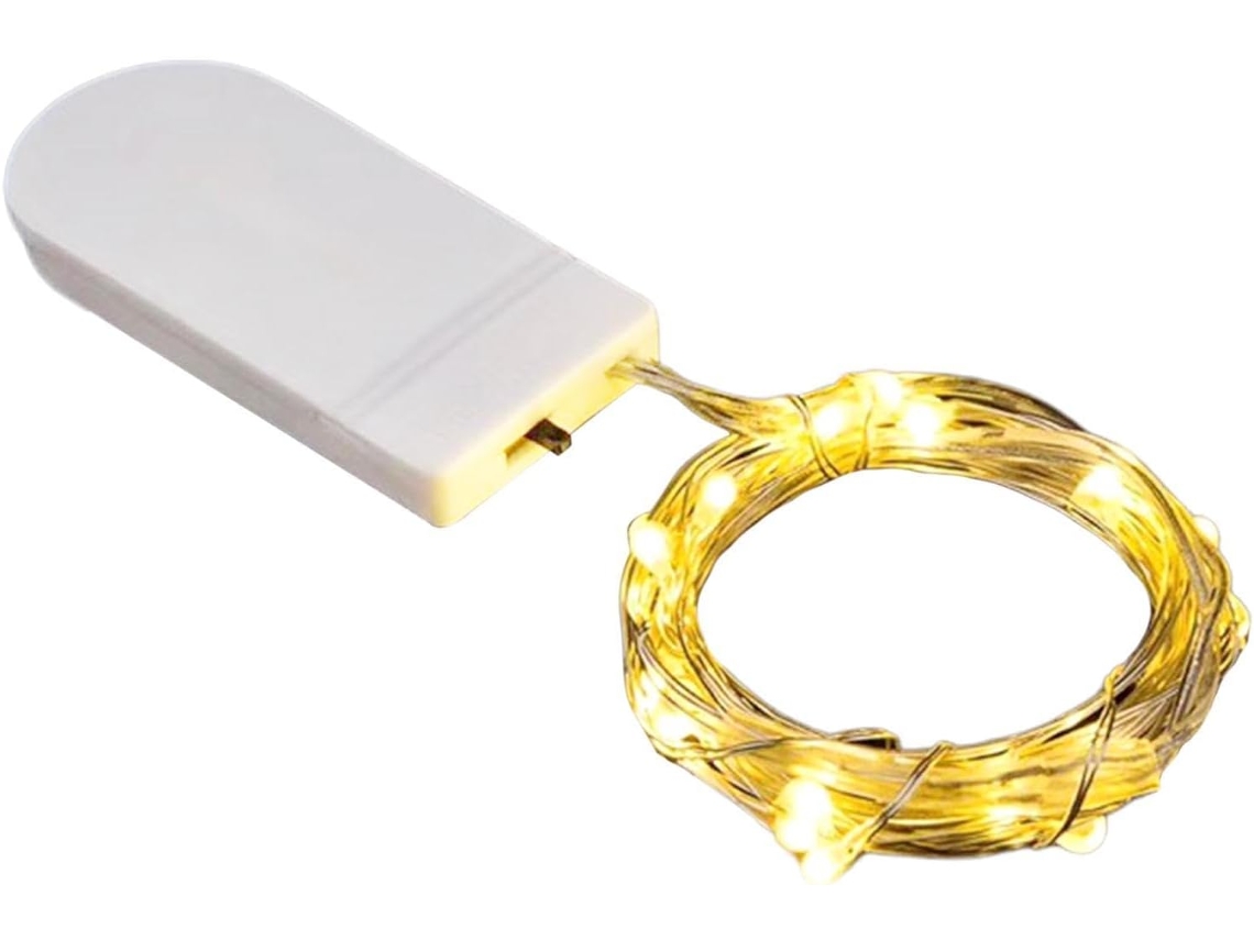 Cordão Decorativo A Bateria, 1 M, Com 10 Luzes Led Decorativas.