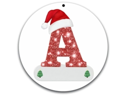 Chaveiro de madeira personalizado com letra natalina para decoração de casa ou árvore de Natal.