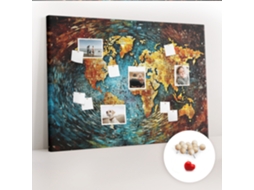 Quadro De Cortiça Com Impressão Mundo De Caos Para O Corredor Espelharte (140x100 Cm)