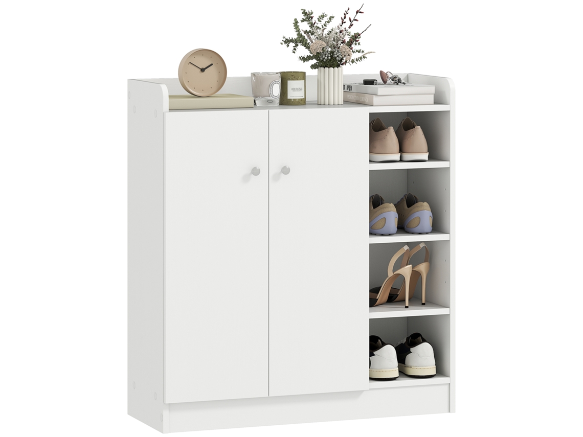 Sapateira CHEZMOI para hall, 12 pares, 4 compartimentos, branca