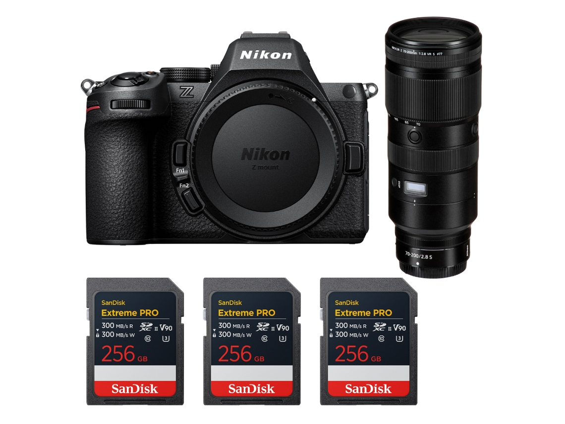 Z5 Ii + 70 200mm F/2.8 Vr S + 3 Sandisk 256gb Extreme Pro Uhs ii Sdxc + Ebook “20 Dicas para Fotos Que Impressionam” NIKON