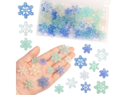 Decorações de Flocos de Neve Mini, 90 Peças, Brilho, Artesanato Natalino | S/MARCA