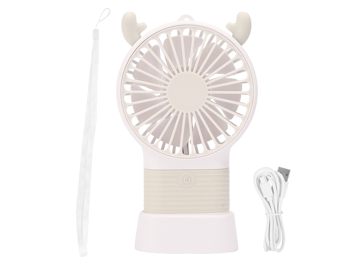 Ventilador Portátil Bicheiro 3 Velocidades Usb Branco