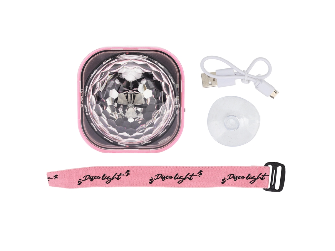 2026 pulsera Luminosa Ambiental Rgb para Muñeca Colorida Bola Luces Escenario Carro Ktv Boda Con Caparazón Rosa