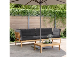 Vidaxl Sofás Canto Paletes P/ Jardim 2 Pcs C/ Almofadões Acácia Maciça