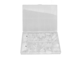 Rebe-504 Unhas Postiças Ultrafinas Semi-foscas Transparentes Tipo 10 para Salão de Beleza e Uso Doméstico
