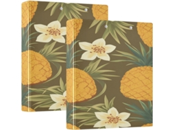 Abacaxis De Verão Pasta Redonda 3, 8cm Com Prancheta, Pacote Com 1 2-pastas Sortidas, 200-folhas