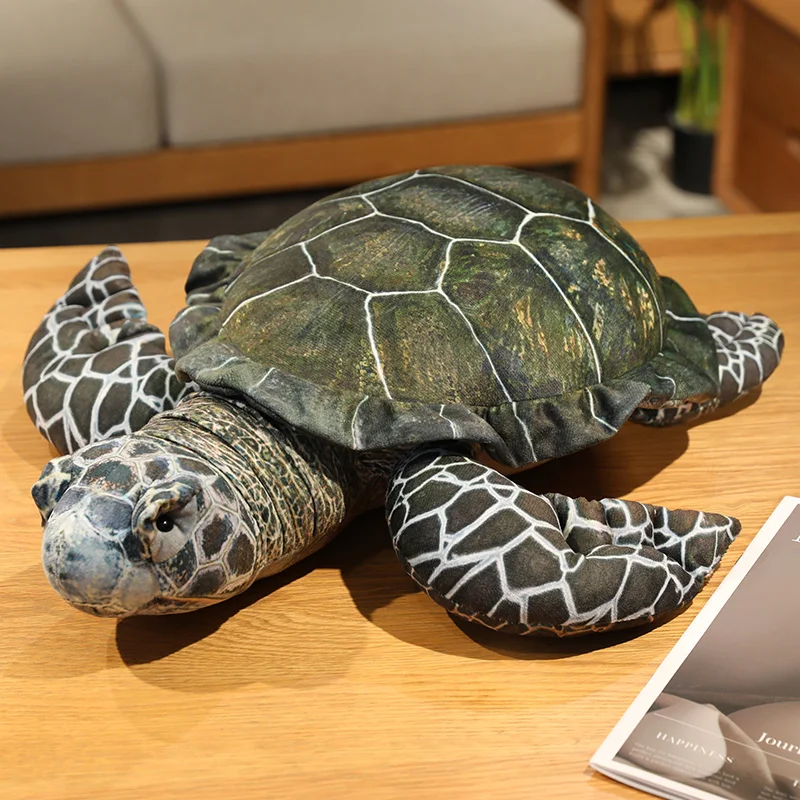 (35 Cm) Tartaruga De Pelúcia Realista, Fofa E Macia.