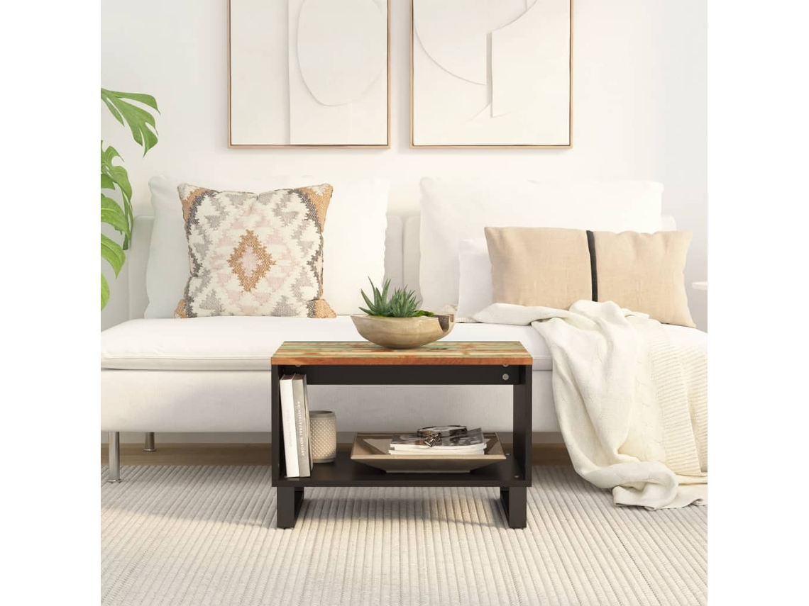 Vidaxl Mesa De Centro 60x50x40 Cm Madeira Recuperada Maciça