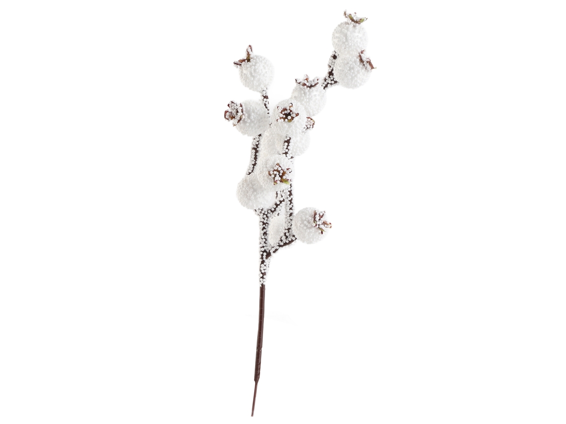 Ramos de Bagas Artificiais Brancas com Espuma para Decoração de Natal e Coroas
