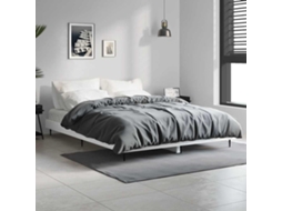 Vidaxl Estrutura Cama 140x190 Cm Derivados De Madeira Branco Brilhante