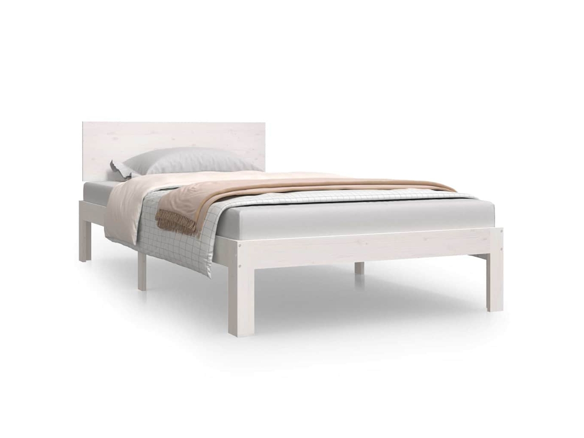 Bed Frame, Bed Frames Vidaxl Branco Madeira De Pinho (100 X 200 Cm)
