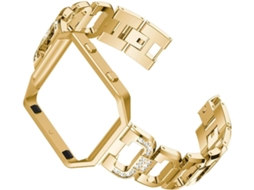 Pulseira De Aço Inoxidável Com Strass E Moldura Para Smartwatch,