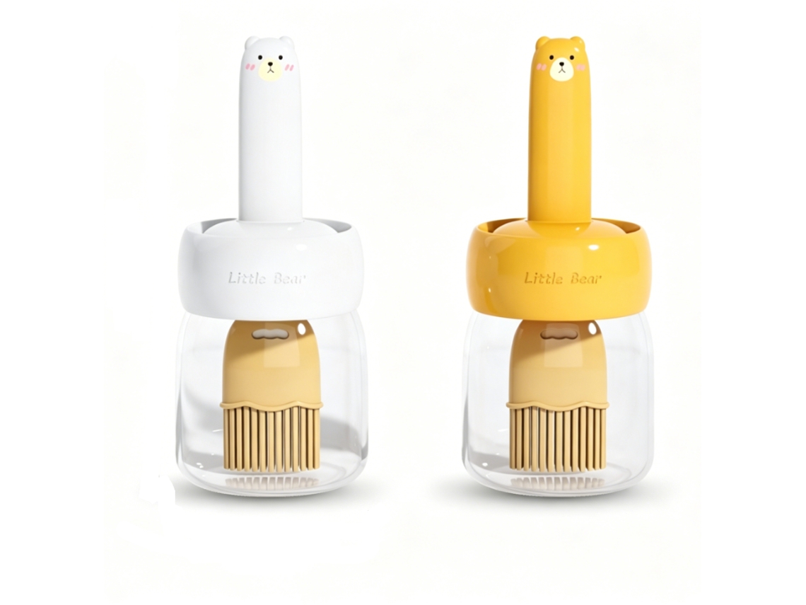 Conjunto De 2 Frascos Para Pincel De Óleo Doméstico Resistentes A Altas Temperaturas — Pincéis De Qualidade Alimentar Para Churrasco E Confeitaria