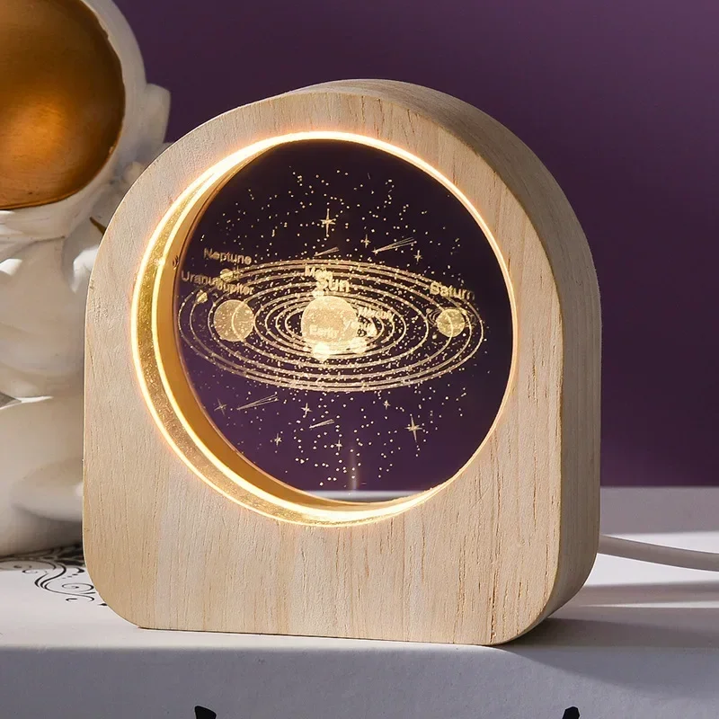 Ornamento de Mesa em Cristal Astronômico com Gravação a Laser 3d do Sistema Solar MDUG (sistema Solar)