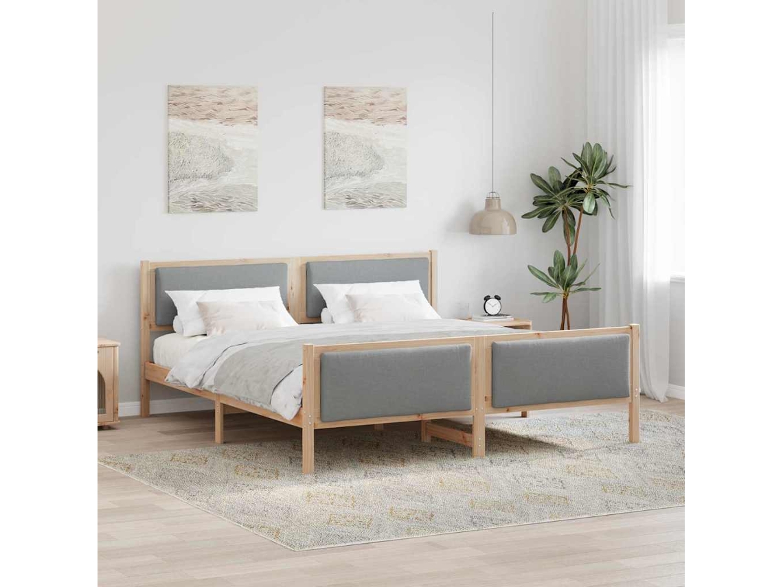 Vidaxl Estrutura Da Cama Cinzento-claro 200 X 200 Cm Tecido
