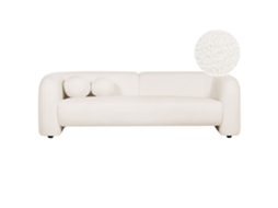 Sofá de 3 lugares BELIANI Leiren de Bouclé Branco 224x87x68