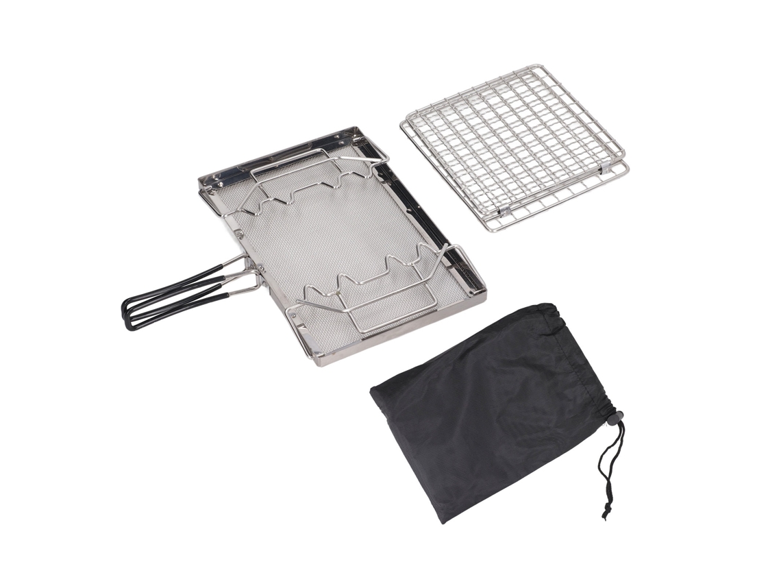 Torradeira Portátil Aço Inox Para Fogão De Camping