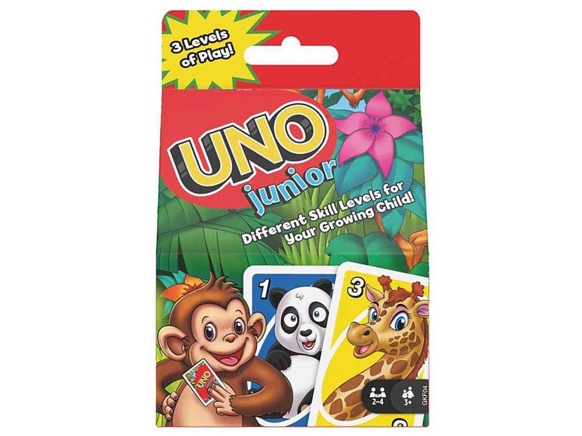 Mattel Games - UNO júnior - Jogo de cartas, Jogos cartas criança