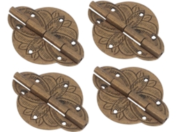 Conjunto De 4 Dobradiças Latão Antigo Para Gaveta Armário Madeira, Caixa De Joias