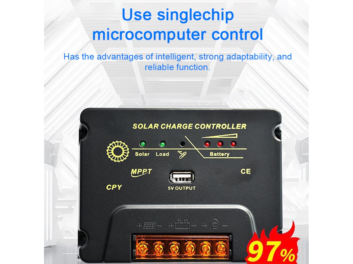 Yuru controlador Solar 20a Regulador de Bateria 12v/24v Identificação Automática com Saída Usb 5v