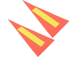 Bandeira De Segurança Triangular Refletora Laranja De Alta Qualidade Para Bicicletas Em Pvc.