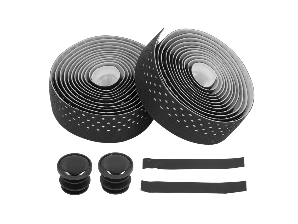 Fita De Guidão Para Bicicleta De Estrada Anti-derrapante 2pcs Silicone Eva Confortável Preto