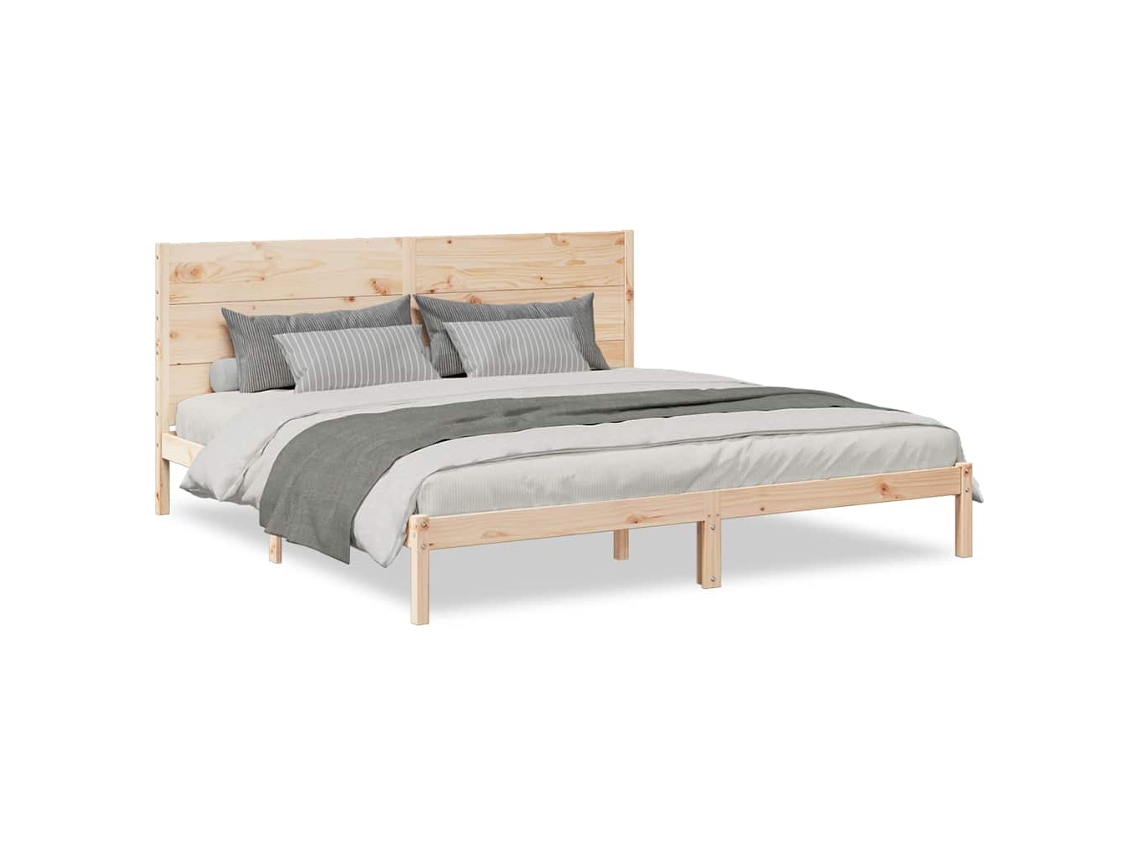 Bed Frame, Bed Frames Vidaxl Marrom Madeira De Pinho (200 X 220 Cm)