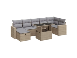 Garden Sofa Set, Garden Sofa Sets Vidaxl Bege Rattan / Vime (n/a)
