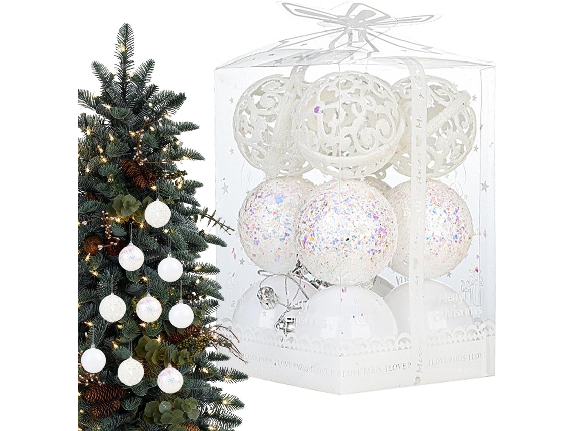 Enfeites Natal Árvore Decorações Transparentes Bolas 6cm Ideais Shopping Quarto Janela Feriados Festas GOKOCO