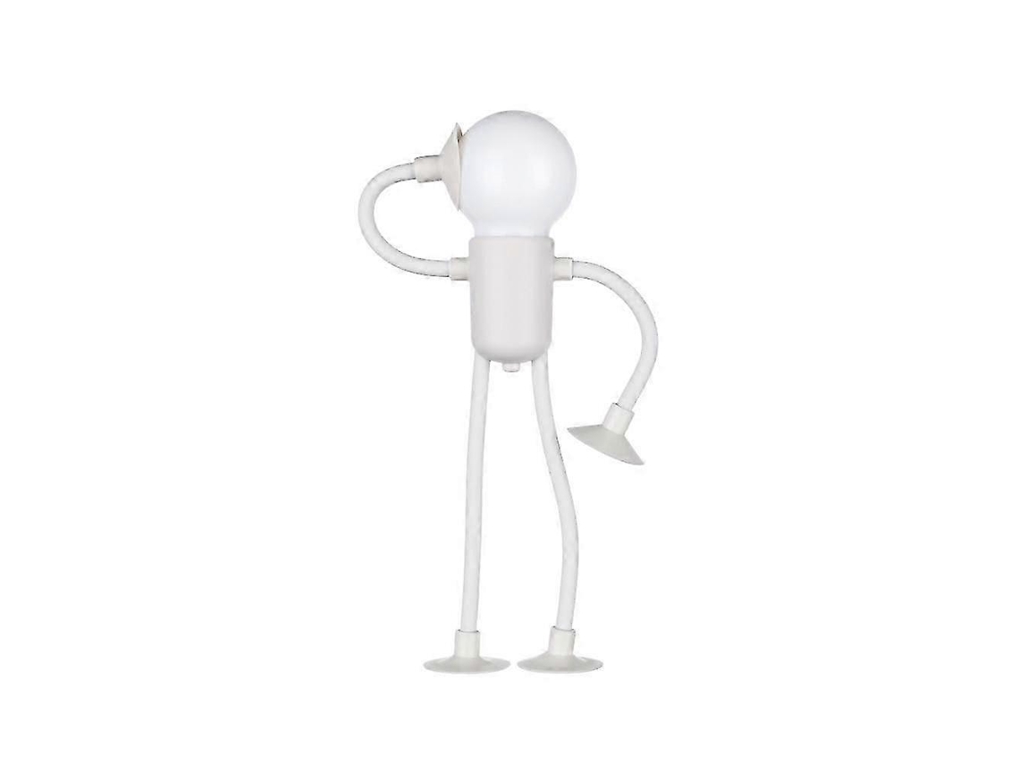 Changeable Shape Funny Sportsman Night Light Button Battery Desk Lamp Versatile Mini Lamp Creative Ornament Vacuum Adsorptionwhite